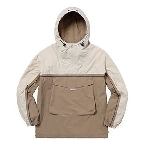 Supreme SS18 Split Anorak Light Tan Colorblock hooded Interchange Jacket - Khaki - SUP-SS18-580