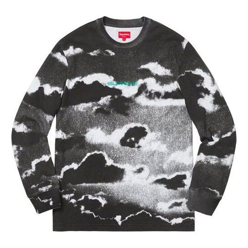 Supreme SS19 Clouds L/S Top Black - Blackwhite - SUP-SS19-089