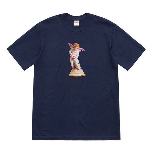 Supreme SS19 Cupid Tee Navy Angel Printing Short Sleeve Navy - Blue - SUP-SS19-689