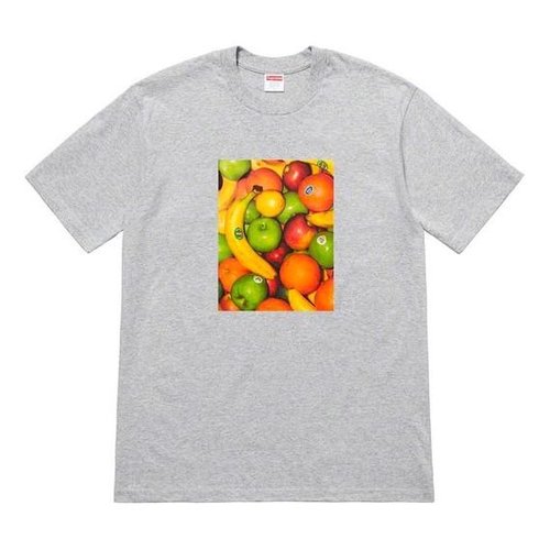Supreme SS19 Fruit Tee Heather Printing Short Sleeve Gray - Grey - SUP-SS19-044