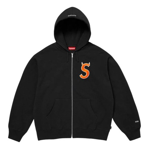 Supreme SS26 Devil S Logo Zip Up Hooded Sweatshirt - Black - SUP-SS26-134-BLK