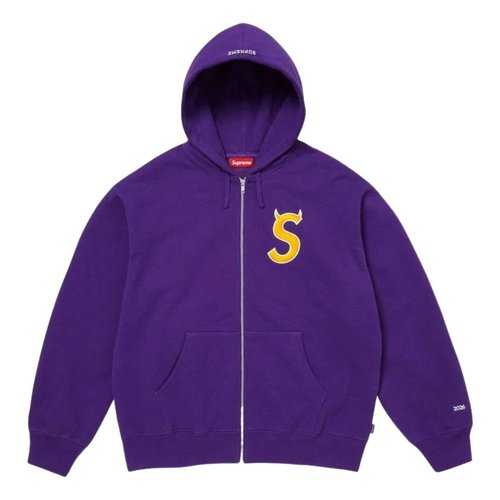 Supreme SS26 Devil S Logo Zip Up Hooded Sweatshirt - Purple - SUP-SS26-134-PUR