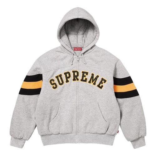 Supreme SS26 Filled Zip Up Hooded Sweatshirt - Heather Grey - SUP-SS26-018-HETRGRY