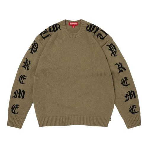 Supreme SS26 Old English Sleeves Sweater - Olive - SUP-SS26-059-OLV