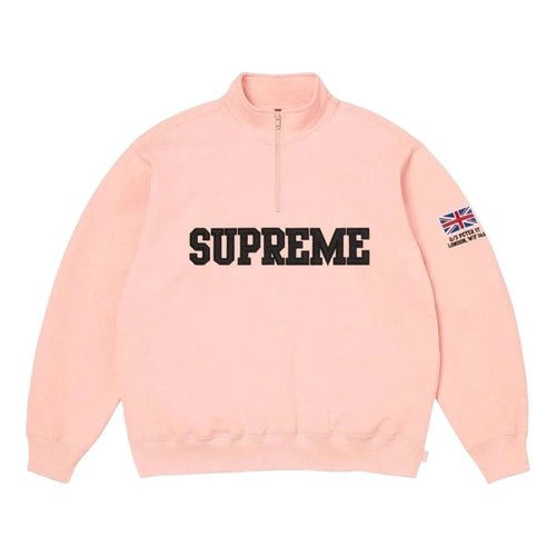 Supreme SS26 Shop Flag Half Zip Pullover - Light Pink - SUP-SS26-006-LIGHTPNK