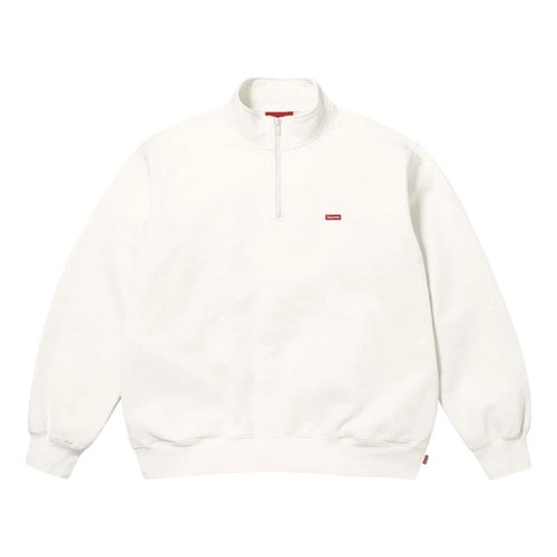 Supreme SS26 Small Box Half Zip Pullover - White - SUP-SS26-200-WHT