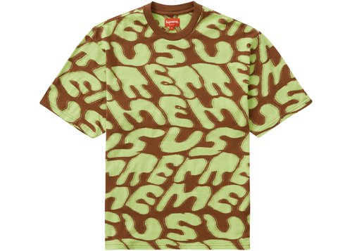 Supreme Stacked Intarsia Short Sleeve Top - Brown