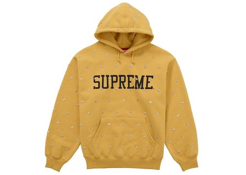 Supreme Stars Studded Hooded Sweatshirt - Dusty Gold
