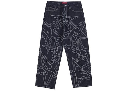 Supreme Stars Topstitch Baggy Jean - Indigo