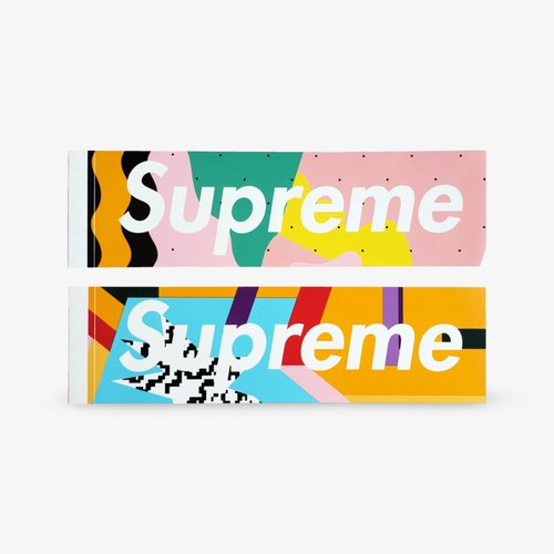Supreme Sticker Set of 2 Orange SS16 'Box Logo Mendini' Solesense