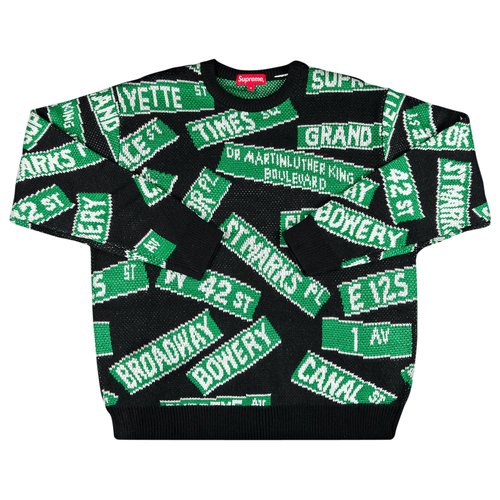 Supreme Street Signs Sweater 'Black' SS21SK10 BLACK Solesense