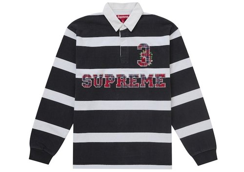 ウェア Supreme Stripe Rugby Black Supreme Stripe Rugby Shirt FW25 'Black' | Solesense