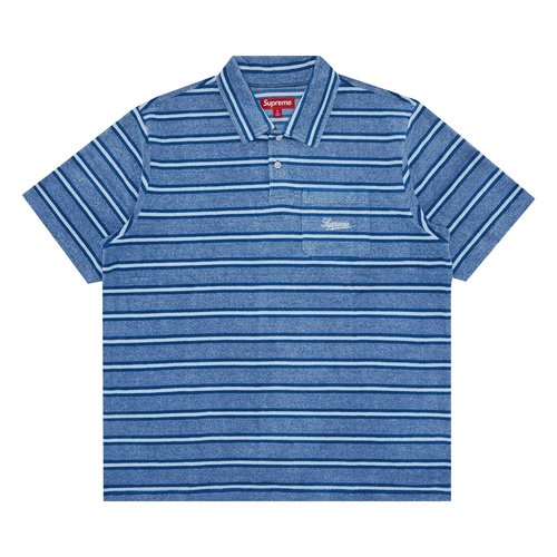 Supreme Stripe Terry Short-Sleeve Polo - SS24KN65 ROYAL
