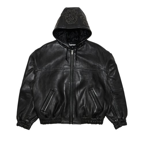 Supreme Quilted Studded Leather Jacket 'Black' | Solesense