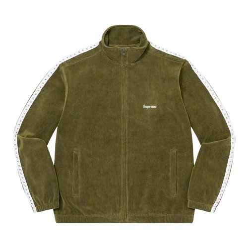 Supreme Studded Velour Track Jacket - FW22J59 OLIVE