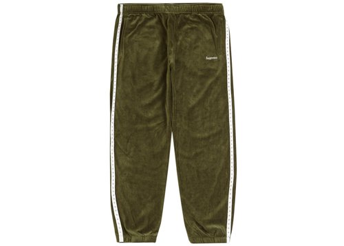 Supreme Studded Velour Track Pant - Olive