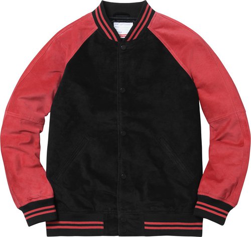 Supreme Suede Varsity Jacket - Red