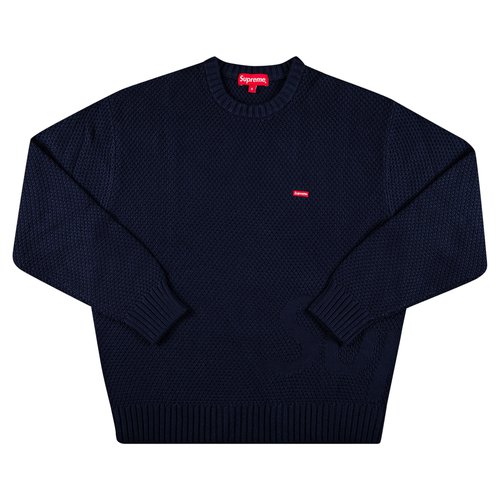 Supreme Textured Small Box Sweater - FW20SK17 NAVY