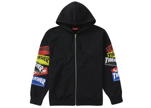 【SUPREME X THRASHER】ZIP UP HOODED SWEATSHIRT - 24FW Supreme Thrasher Zip Up Hooded Sweatshirt Stone Men's - FW24