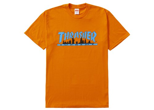 Supreme Thrasher Skyline Tee Shirt - Orange