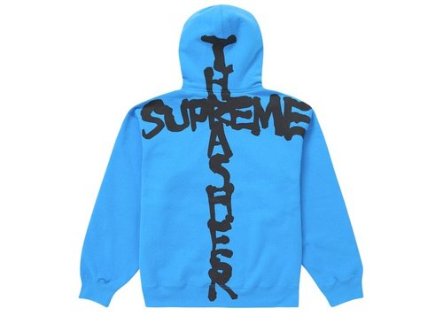 Supreme Thrasher Zip Up Hooded Sweatshirt - Bright Blue