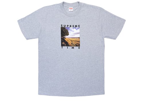 Supreme Time Tee Shirt - Heather Grey