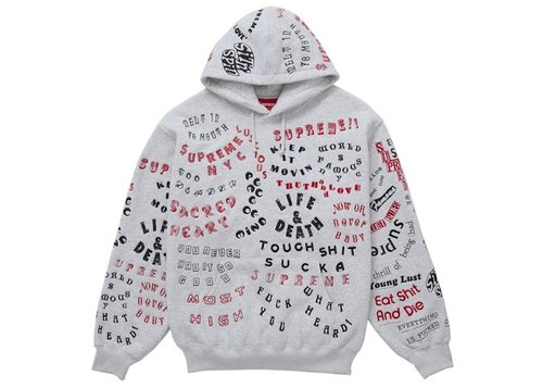 Supreme Too Deadly Hooded Sweatshirt - Ash Grey