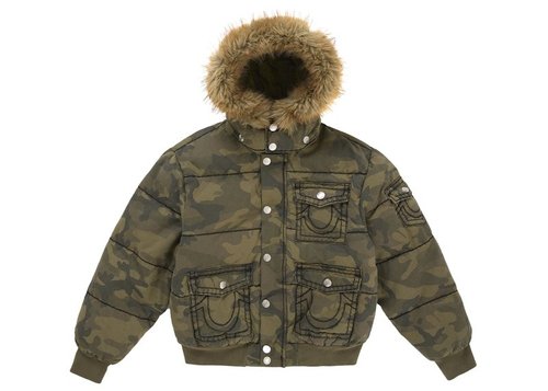 Supreme True Religion Puffer Jacket Olive - Olive Camo