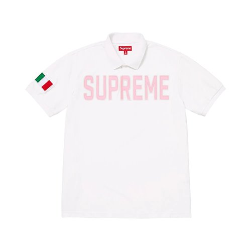 Supreme Twill Appliqué Polo - FW25KN67 WHITE