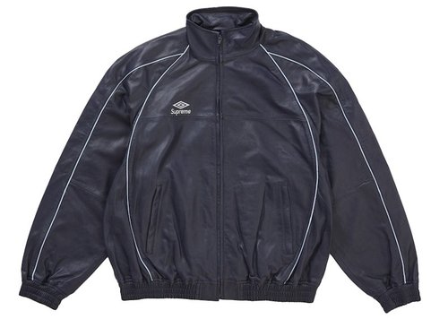 Supreme Umbro Leather Track Jacket - Navy Blue