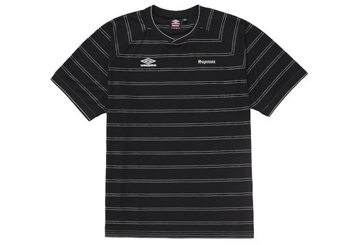 Supreme Umbro Stripe Soccer Jersey - Black