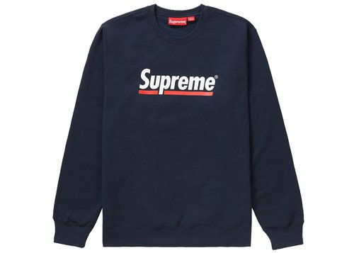 Supreme Underline Crewneck Sweatshirt - Navy Blue