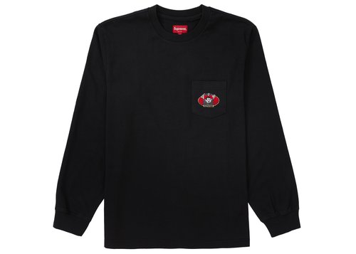 Supreme Vampire Long Sleeve Pocket Tee Shirt - Black