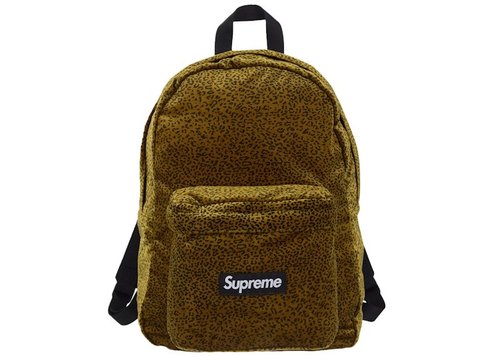 Supreme Velvet Backpack - Tan Leopard