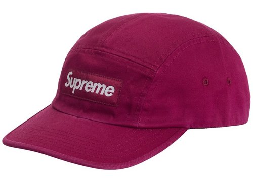 Supreme Washed Chino Twill Camp Cap FW24 - Cranberry