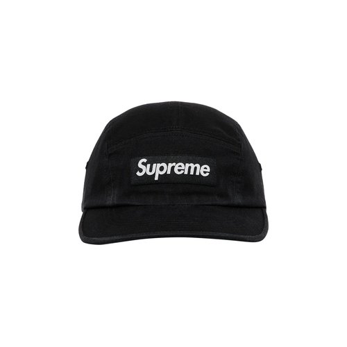 Supreme Washed Chino Twill Camp Cap - FW24H7 BLACK