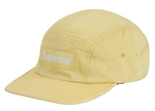 Supreme Washed Chino Twill Camp Cap SS25 - Light Yellow