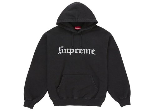 Supreme Washed Old English Hooded Sweatshirt - Black