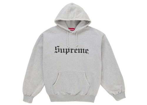 Supreme Washed Old English Hooded Sweatshirt - Heather Grey
