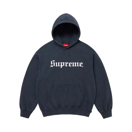 Supreme Washed Old English Hooded Sweatshirt - FW25SW81 NAVY