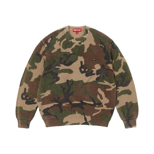 Supreme Washed Small Box Waffle Sweater - SS26SK4 WOODLAND CAMO