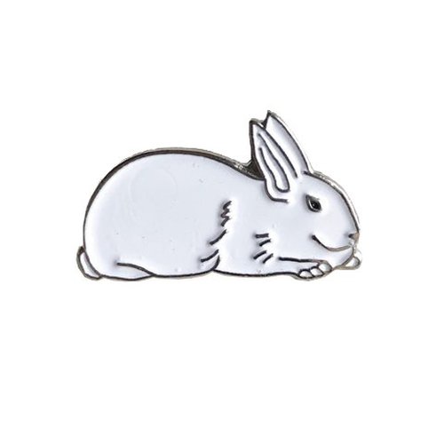 Supreme White Rabbit Pin - Silver