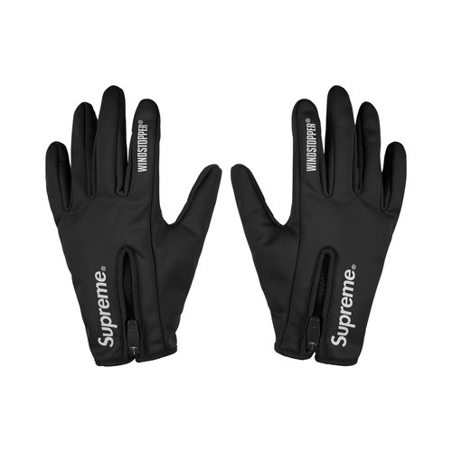 Supreme Windstopper Zip Gloves - FW25A55 BLACK