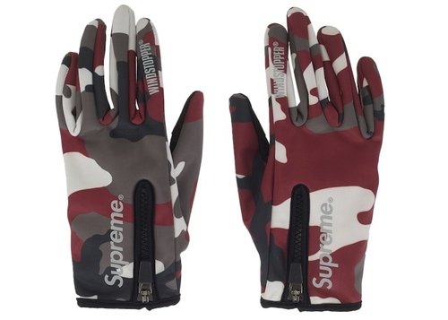 Supreme WINDSTOPPER Zip Gloves FW25 - Red Camo
