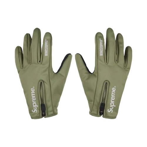 Supreme Windstopper Zip Gloves - FW25A55 OLIVE