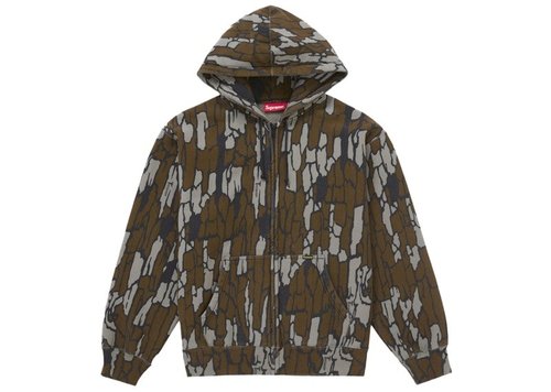 Supreme Work Zip Up Hooded Sweatshirt SS25 - Mossy Oak Trebark Camo
