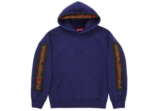 Supreme Woven Patches Hooded Sweatshirt - Royal
