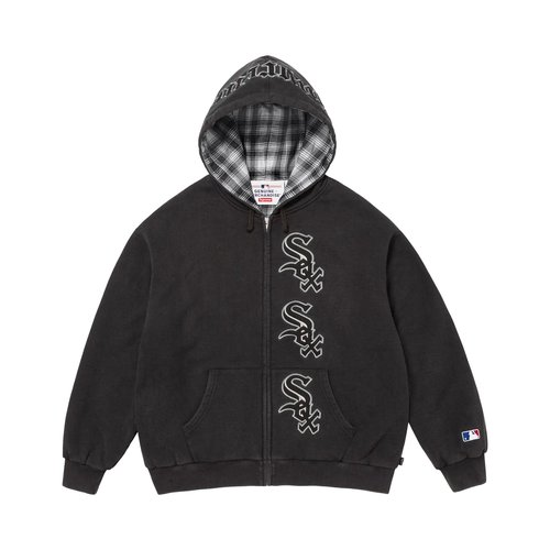 Supreme x Chicago White Sox Zip Up Hooded Sweatshirt - FW25SW74 BLACK