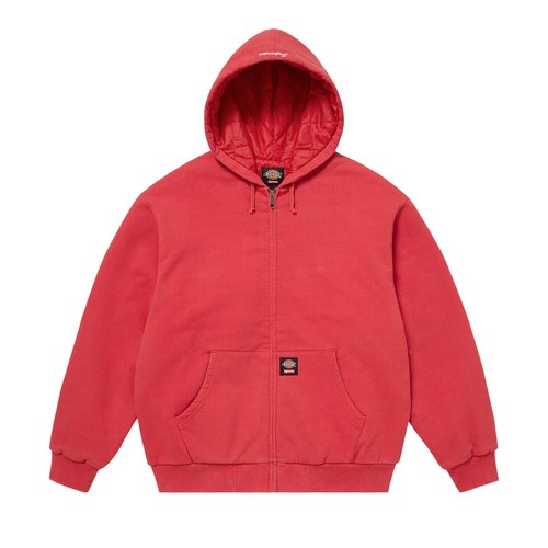 Supreme x Dickies Quilted Lined Zip Up Hooded Sweatshirt - FW25SW46 BURNT RED