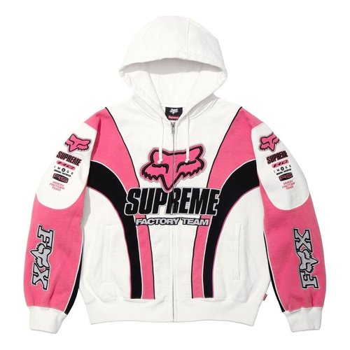 Supreme x Fox Racing Zip Up Hooded Sweatshirt - White - FW25SW59-WHITE